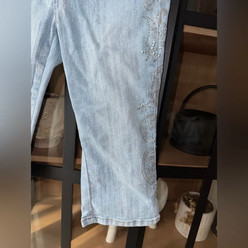 Vintage y2k Limited Too flared jeans cropped toddler girl embellished denim